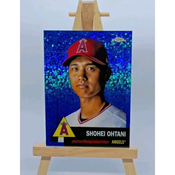 2022 Shohei Ohtani #1 SP 146/199 Topps Chrome Plat. Ann. Blue Mini Diamond - Picture 2 of 7
